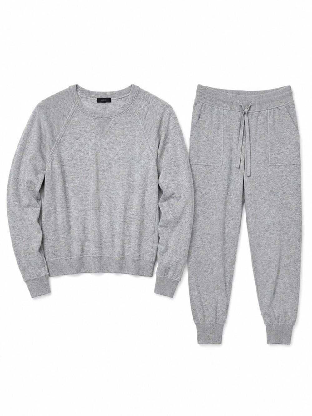 J Crew Womens sweater Sweatpant Set Size Medium light gray